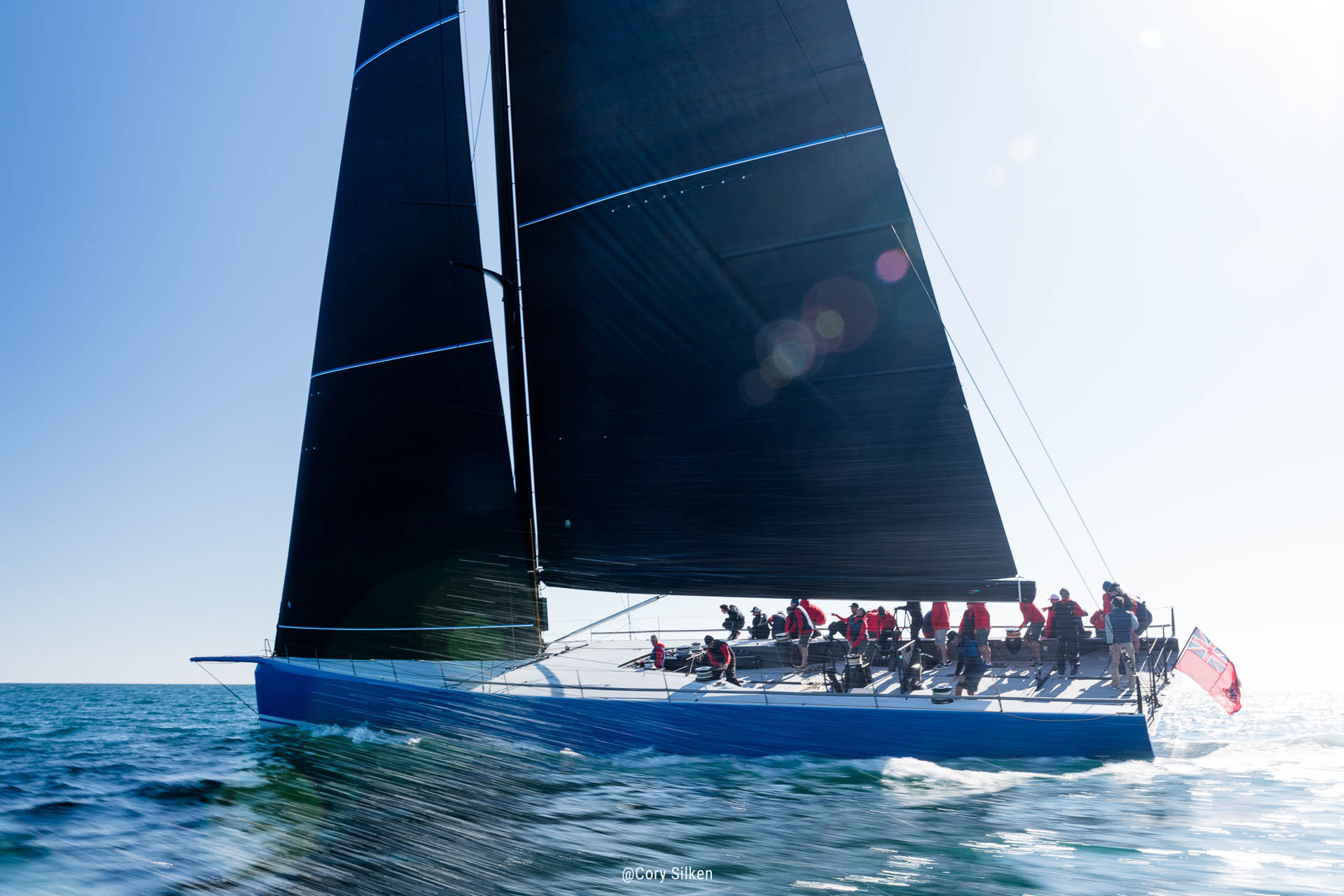 deep blue sailing yacht